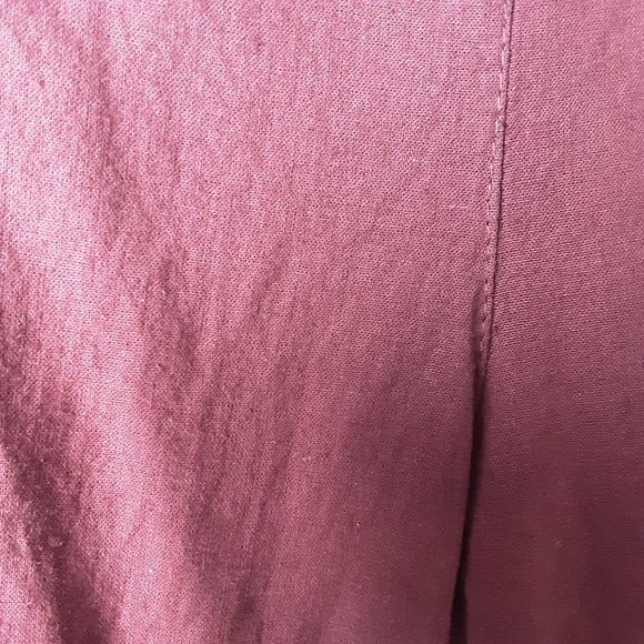 Civico 51 New! Made in Italy Burgundy Wide Linen Cotton Tie-Waist Pants Size 1X - Picture 7 of 16
